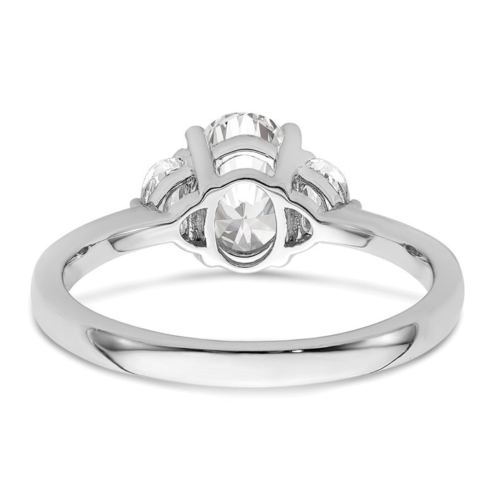 Buy 14K White Gold Semi-Mount Ring with 3 Stone Design & Luxury Diamonds-5