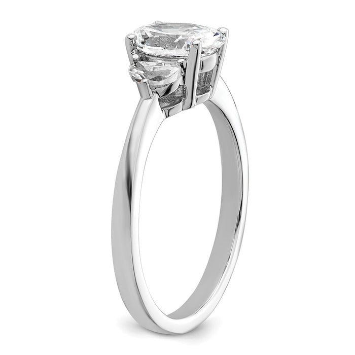 Buy 14K White Gold Semi-Mount Ring with 3 Stone Design & Luxury Diamonds-6