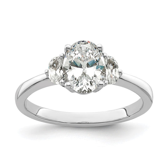 Buy 14K White Gold Semi-Mount Ring with 3 Stone Design & Luxury Diamonds