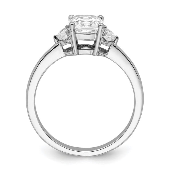 14K White Gold Semi-Mount Ring with 3 Stone