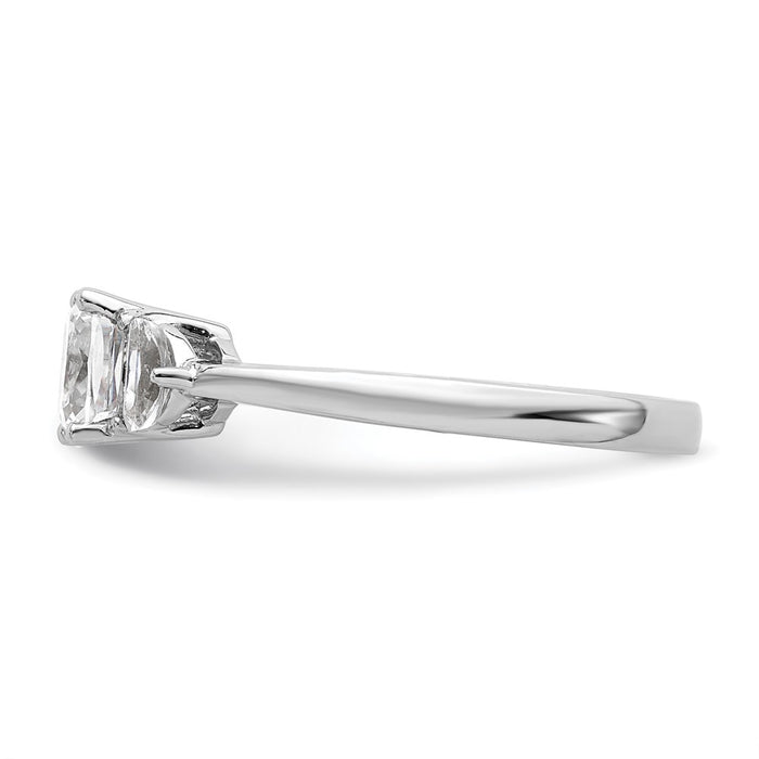 Buy Exclusive 14K White Gold Semi-Mount Ring with 3 Stone Design-3