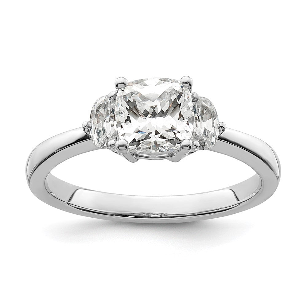Buy Exclusive 14K White Gold Semi-Mount Ring with 3 Stone Design