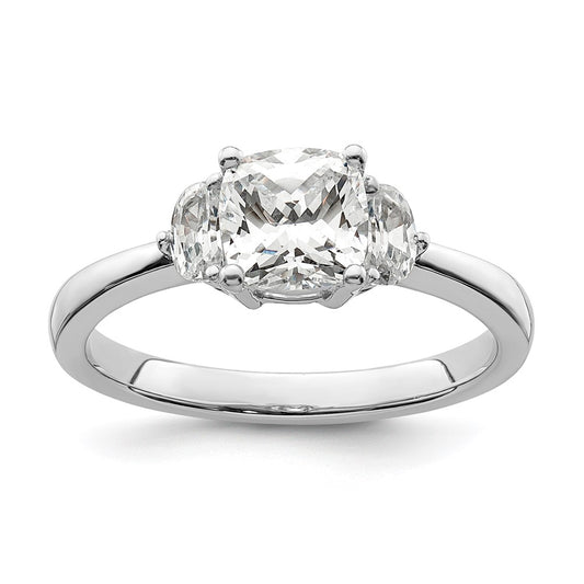 Buy Exclusive 14K White Gold Semi-Mount Ring with 3 Stone Design