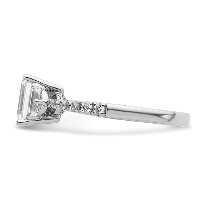 Buy 14K White Gold Semi-Mount Ring, Stylish 3-Stone Design with Diamonds-3