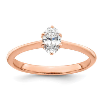 Exclusive 14K Rose Gold Engagement Ring, 6-Prong, .01 Ct Diamond, Stylish Design