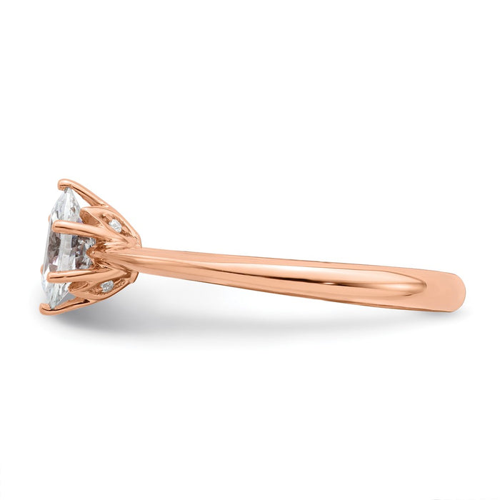 Buy Exclusive 14K Rose Gold Semi-Mount Engagement Ring for 3/4 Carat Oval-3