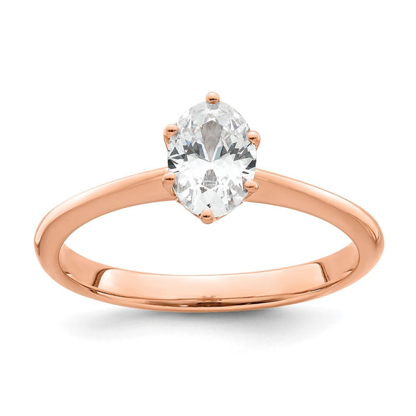 14K Rose Gold Semi-Mount Engagement Ring for 3/4 Carat Oval