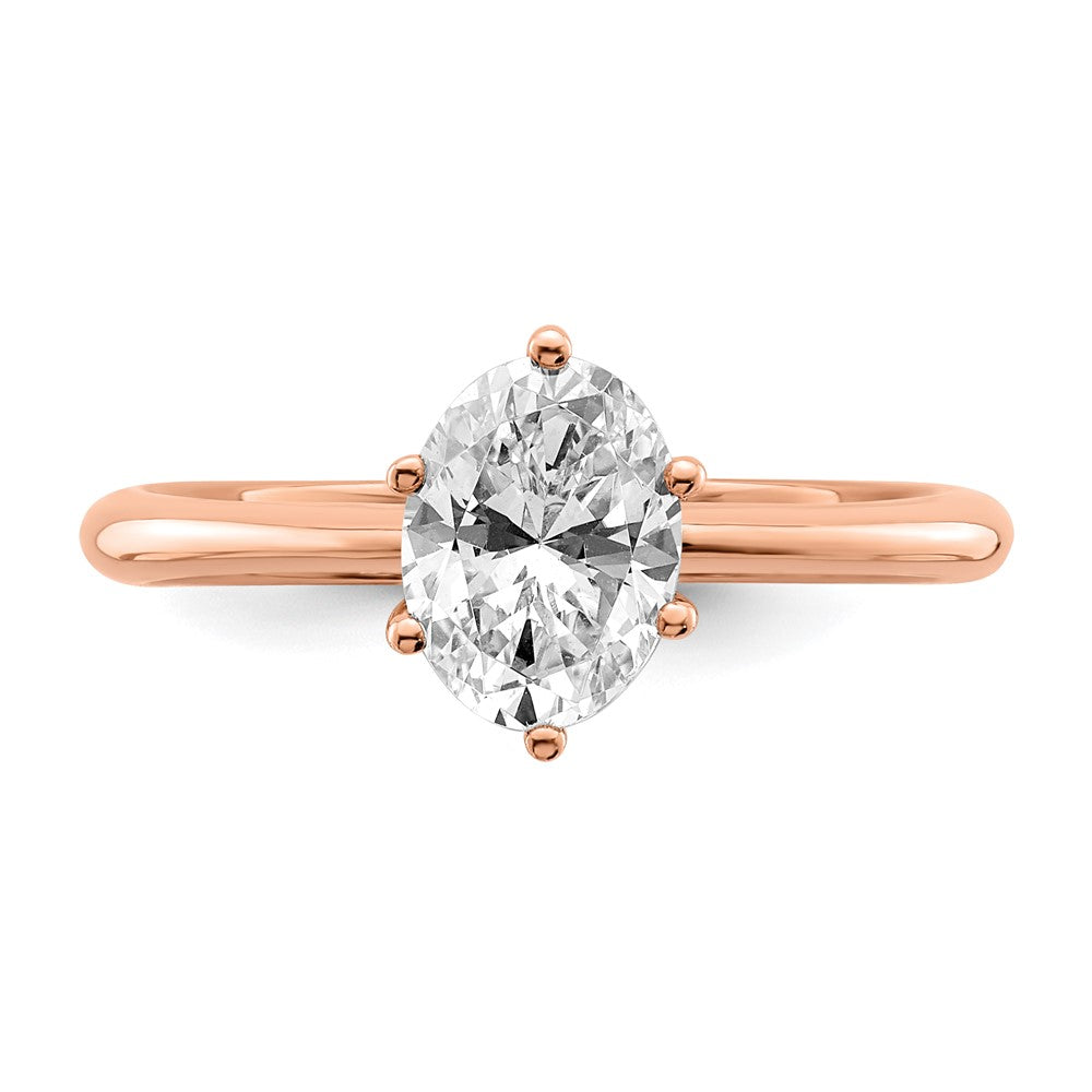 Buy 14K Rose Gold Engagement Ring, Stylish 6-Prong for 1 Carat Oval Stone