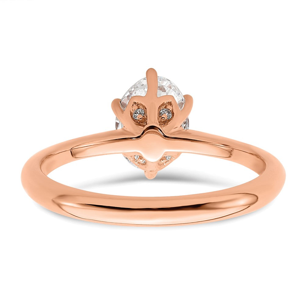 Buy 14K Rose Gold Engagement Ring, Stylish 6-Prong for 1 Carat Oval Stone