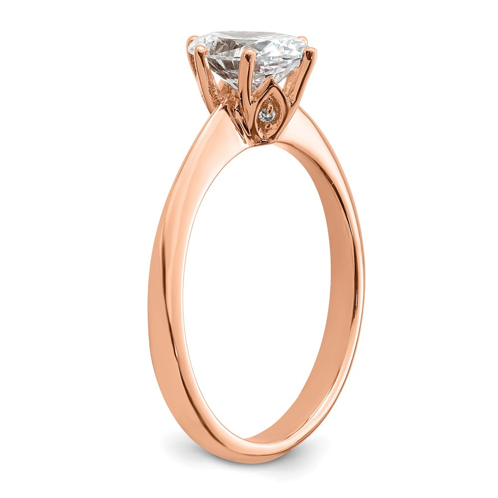 Buy 14K Rose Gold Engagement Ring, Stylish 6-Prong for 1 Carat Oval Stone