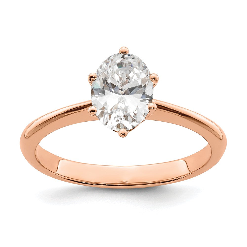 Buy 14K Rose Gold Engagement Ring, Stylish 6-Prong for 1 Carat Oval Stone