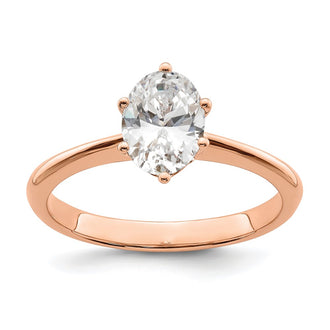 Buy 14K Rose Gold Engagement Ring, Stylish 6-Prong for 1 Carat Oval Stone