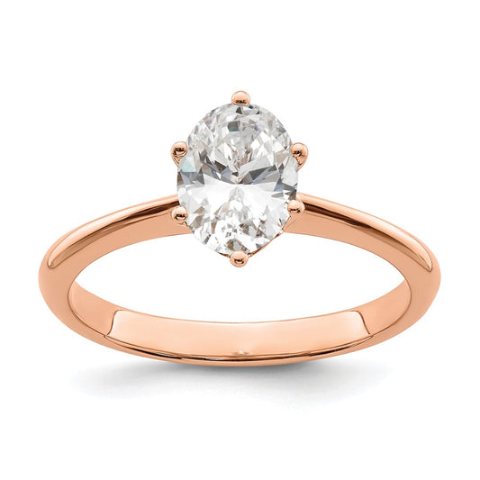 Buy 14K Rose Gold Engagement Ring, Stylish 6-Prong for 1 Carat Oval Stone