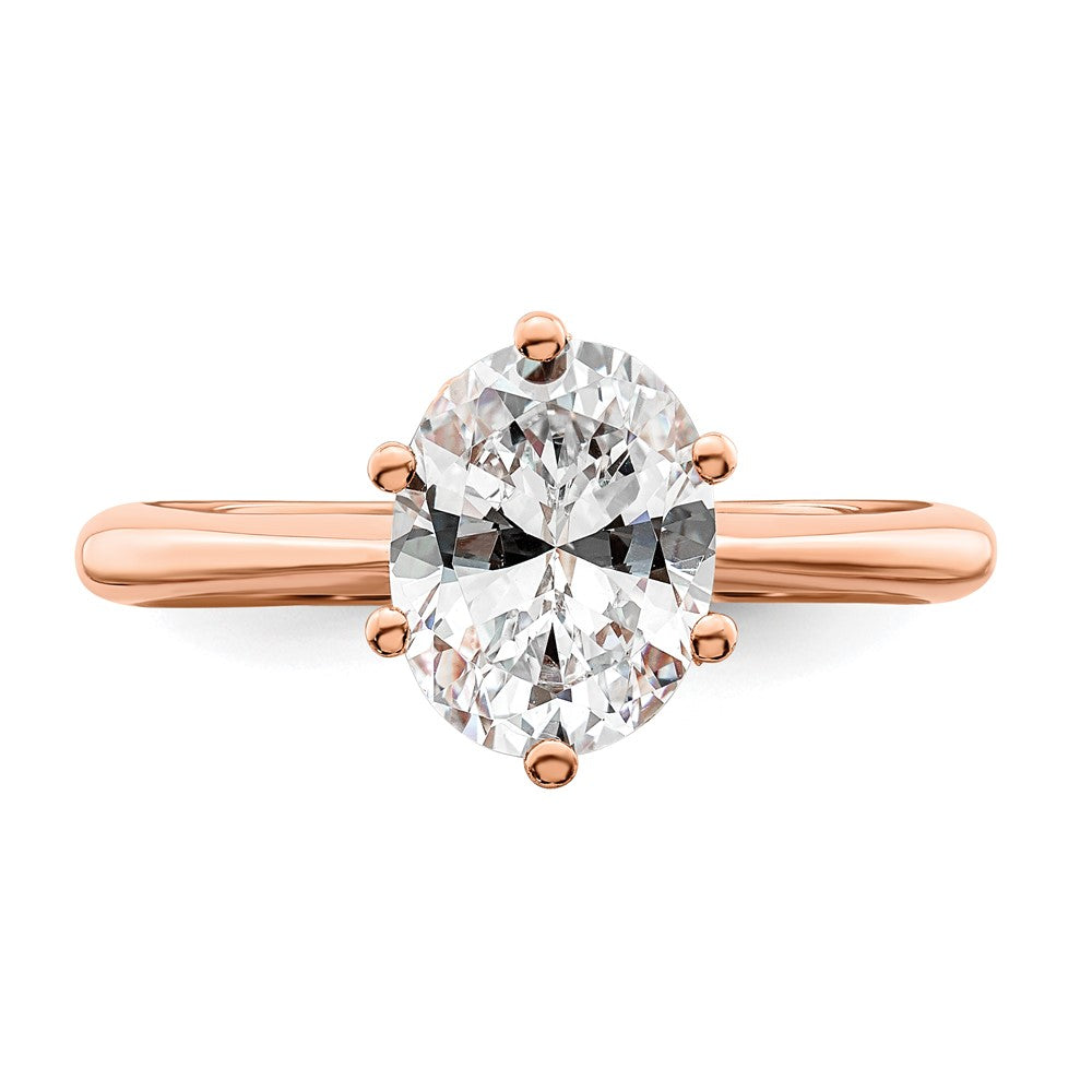 Buy Stylish 14K Rose Gold Semi-Mount Engagement Ring for 2 Carat Oval Stone