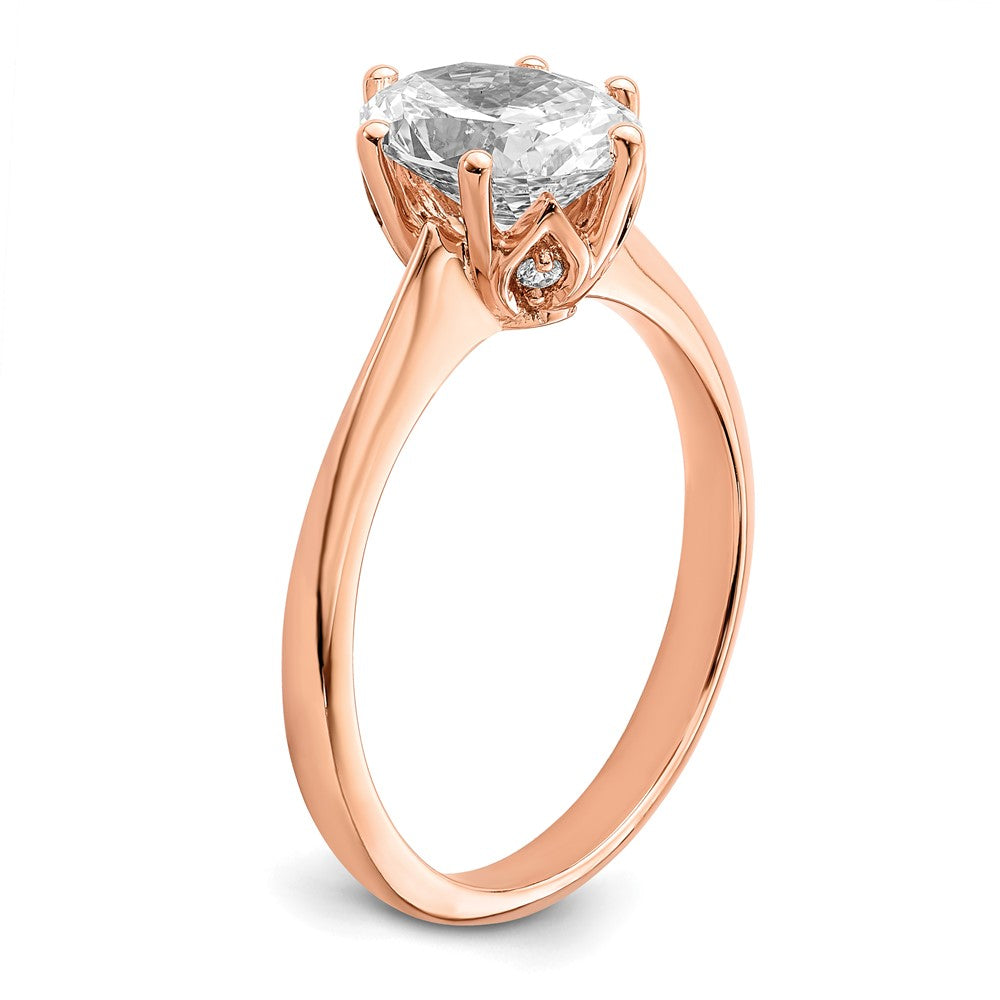 Buy Stylish 14K Rose Gold Semi-Mount Engagement Ring for 2 Carat Oval Stone