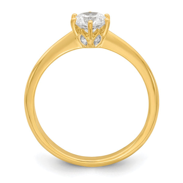 14K Gold Semi-Mount Engagement Ring - 4-Prong, 1/2 Carat