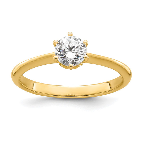 14K Gold Semi-Mount Engagement Ring - 4-Prong, 1/2 Carat