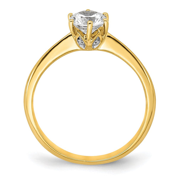 14K Gold Semi-Mount Engagement Ring - 4-Prong, 5.80mm, .02ct Diamonds