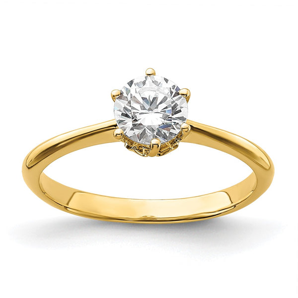 14K Gold Semi-Mount Engagement Ring - 4-Prong, 5.80mm, .02ct Diamonds