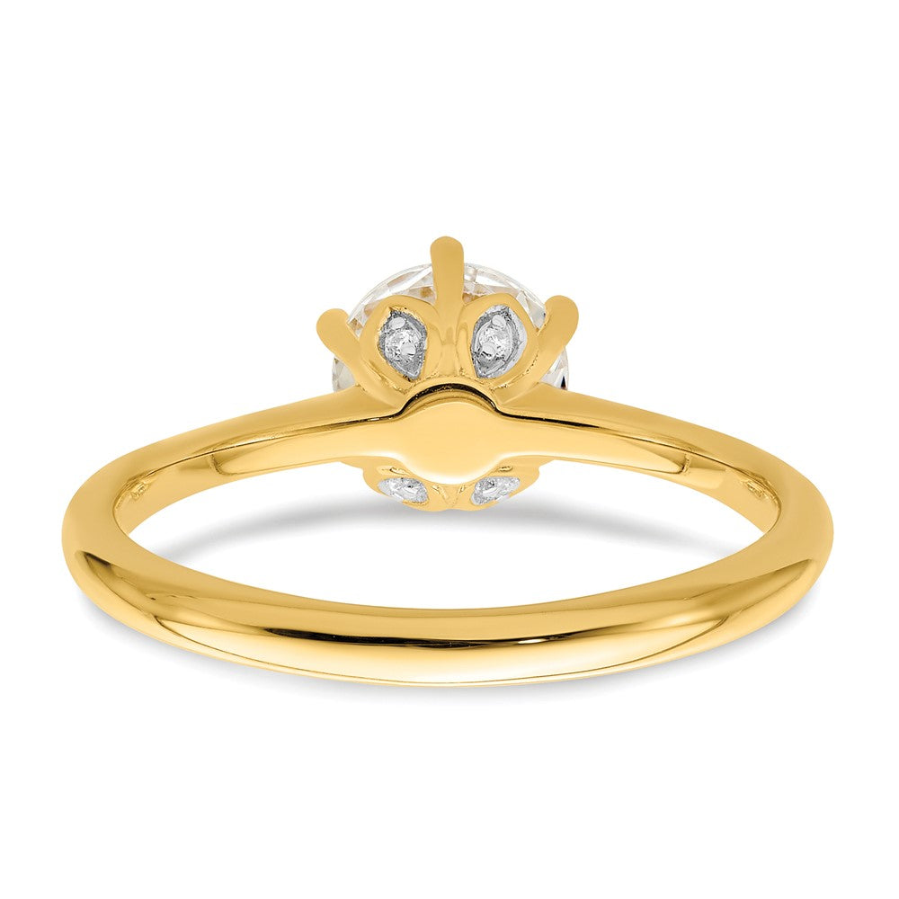 Buy Stylish 14K Gold 6-Prong Engagement Ring for 1 Carat Stone - .02ct Diamonds