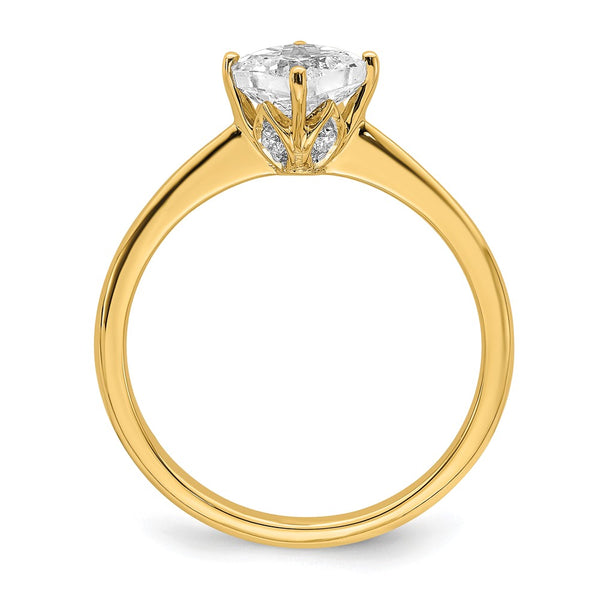 14K Gold Semi-Mount Engagement Ring for 1 Carat Cushion Cut