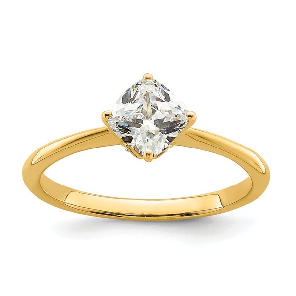 14K Gold Semi-Mount Engagement Ring for 1 Carat Cushion Cut