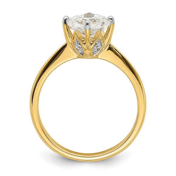 14K Gold Semi-Mount Engagement Ring - 1.5 Carat Cushion-Cut