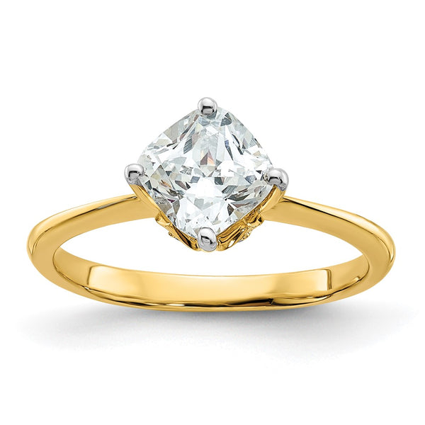 14K Gold Semi-Mount Engagement Ring - 1.5 Carat Cushion-Cut