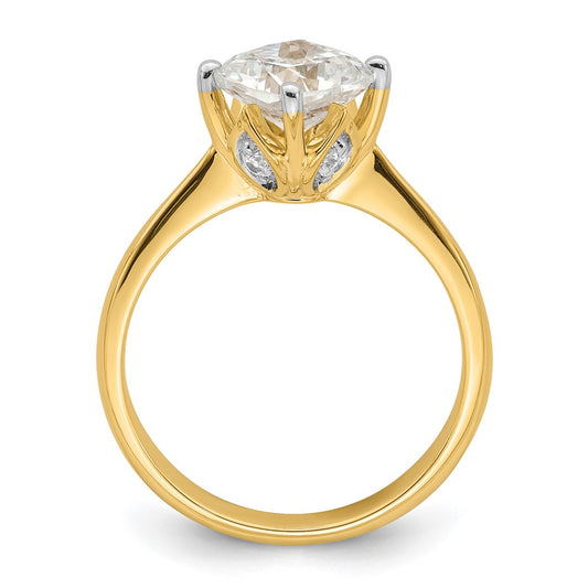 Exclusive 14K Gold Semi-Mount Engagement Ring for 2 Carat Cushion-Cut Stone