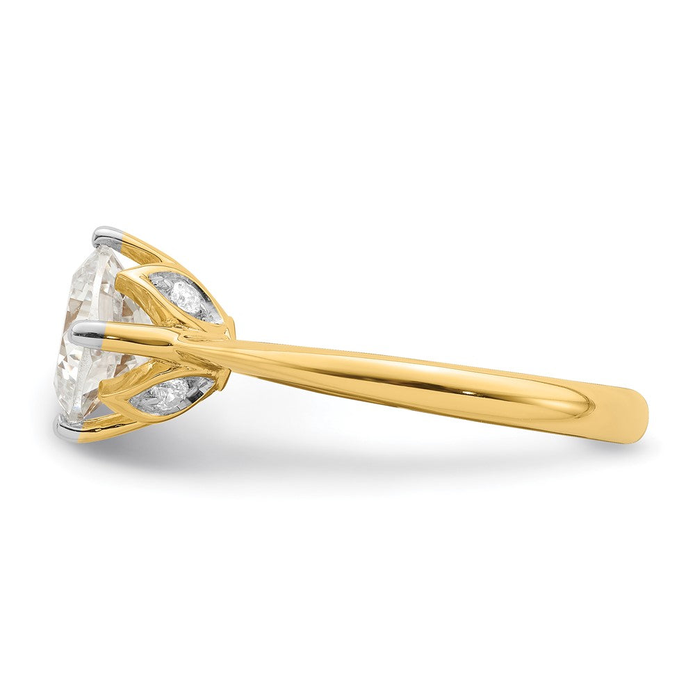 Exclusive 14K Gold Semi-Mount Engagement Ring for 2 Carat Cushion-Cut Stone