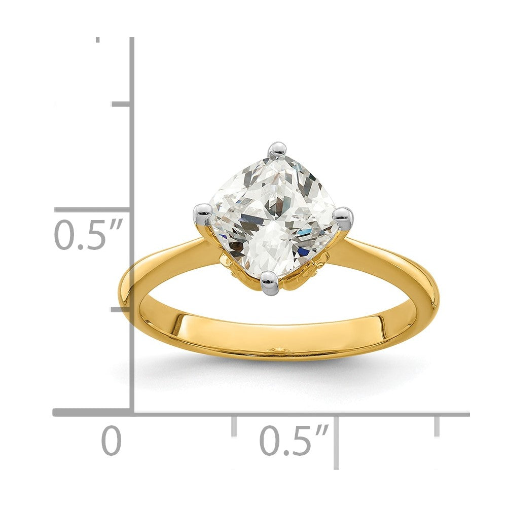 Exclusive 14K Gold Semi-Mount Engagement Ring for 2 Carat Cushion-Cut Stone