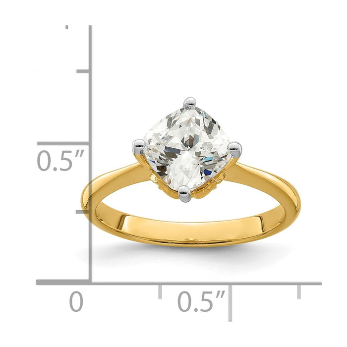 Exclusive 14K Gold Semi-Mount Engagement Ring for 2 Carat Cushion-Cut Stone-7