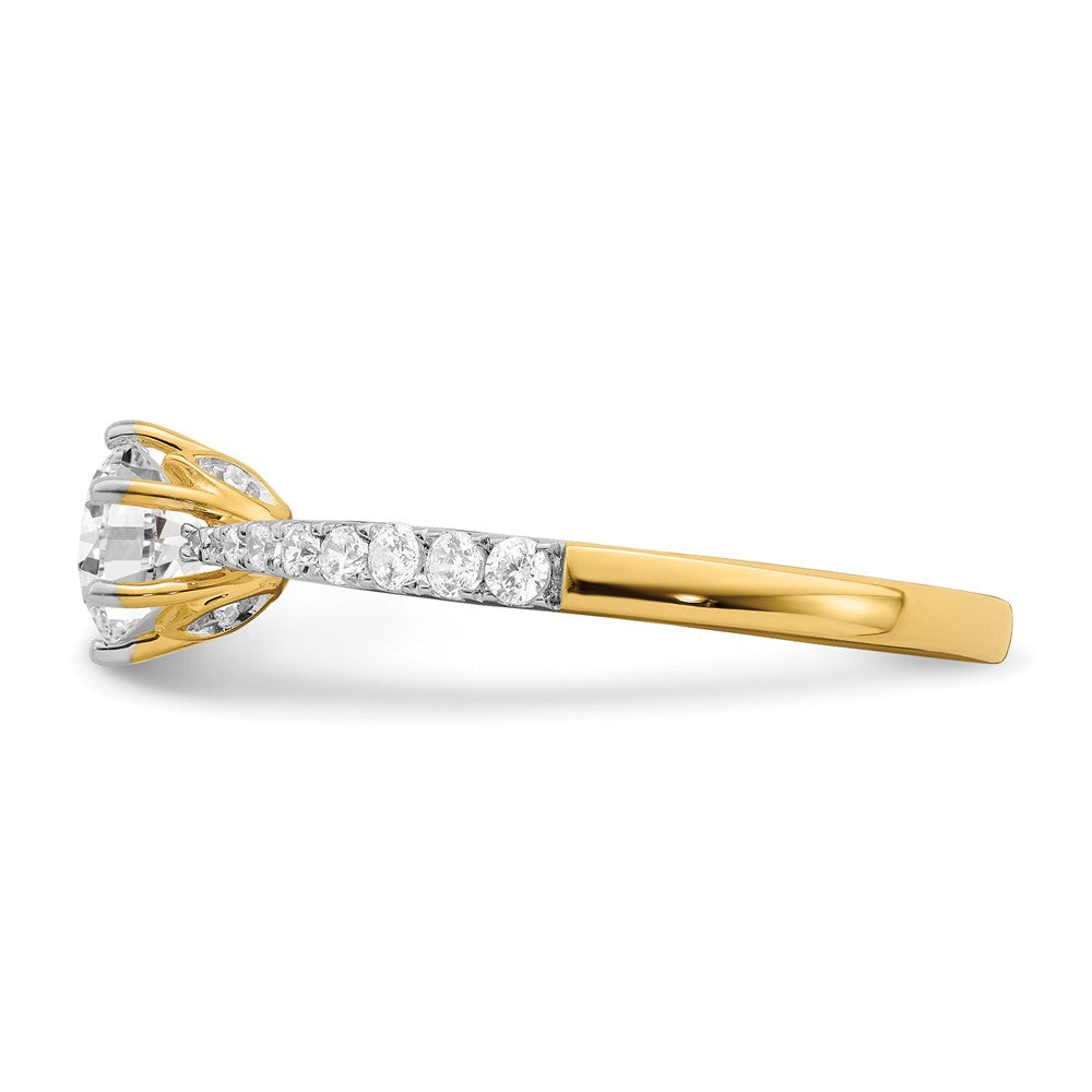 High-Quality 14K Gold Leaf Engagement Ring Semi-Mount for 1/2 Carat Diamond