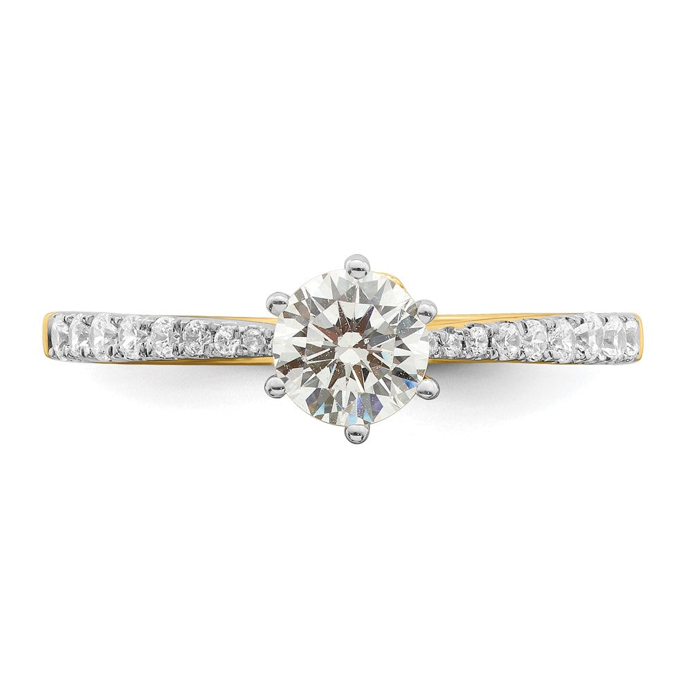 High-Quality 14K Gold Leaf Engagement Ring Semi-Mount for 1/2 Carat Diamond