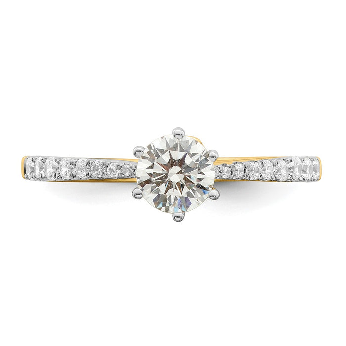 High-Quality 14K Gold Leaf Engagement Ring Semi-Mount for 1/2 Carat Diamond-4