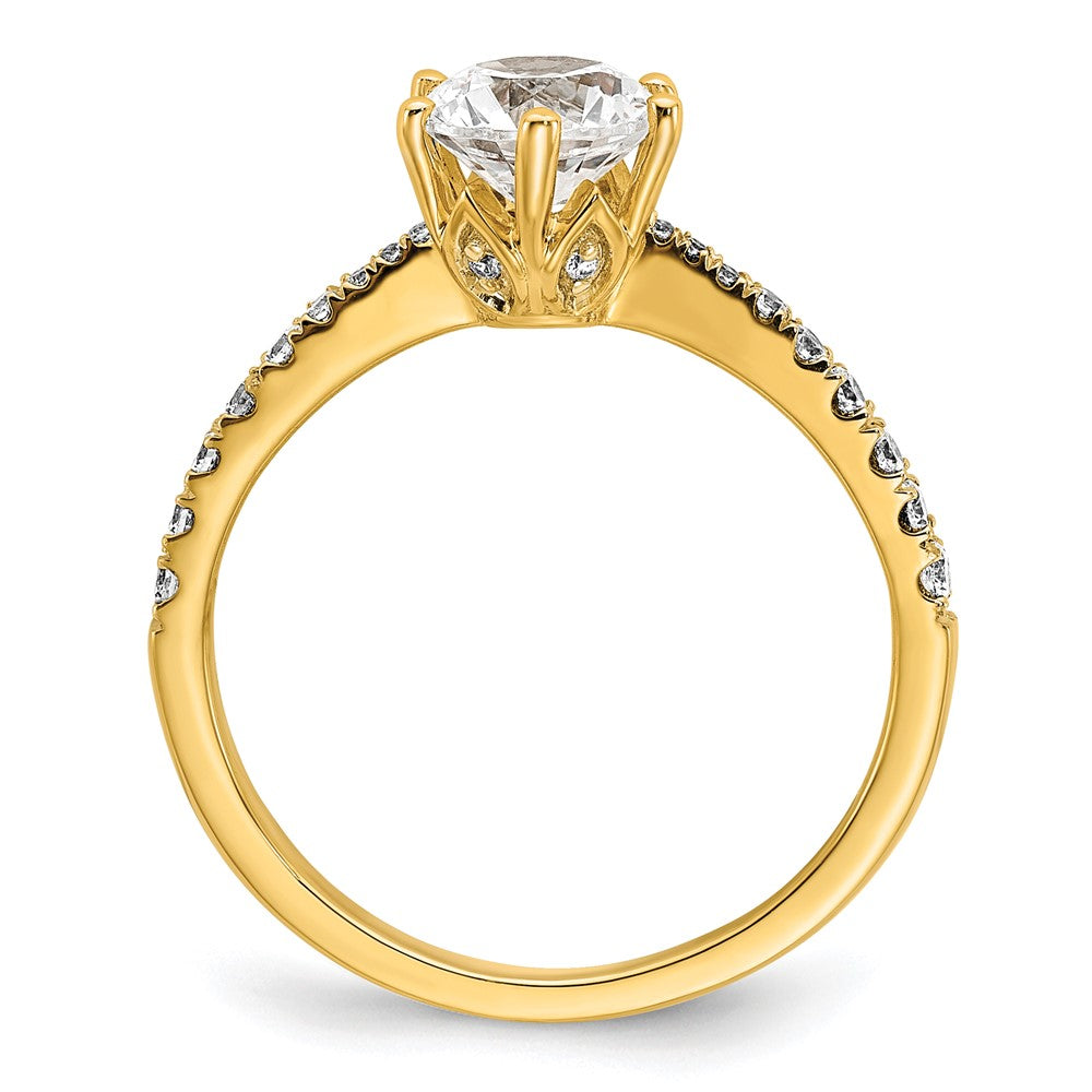 Buy Exclusive 14K Gold Leaf Design Engagement Ring for 1 Carat Center, 1/4 Ct Accents