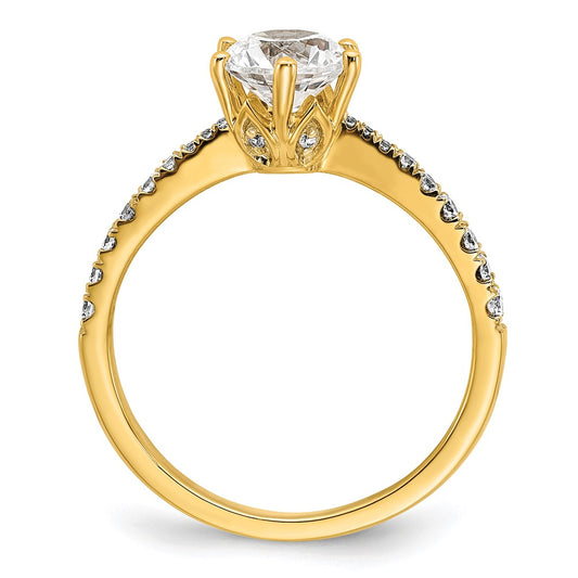 Buy Exclusive 14K Gold Leaf Design Engagement Ring for 1 Carat Center, 1/4 Ct Accents