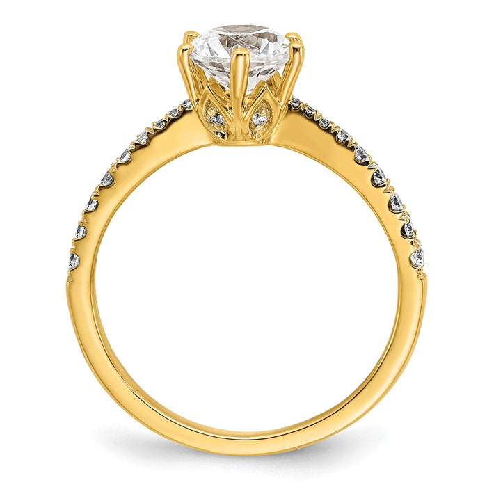 Buy Exclusive 14K Gold Leaf Design Engagement Ring for 1 Carat Center, 1/4 Ct Accents-2