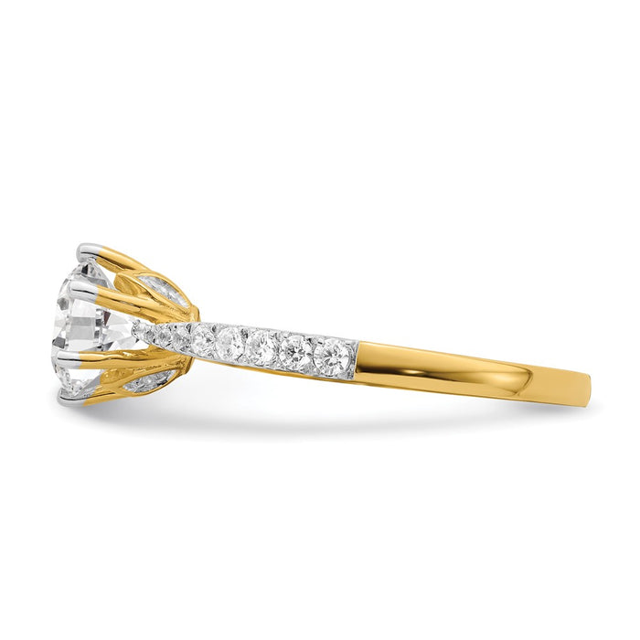 Buy Exclusive 14K Gold Leaf Design Engagement Ring for 1 Carat Center, 1/4 Ct Accents-3