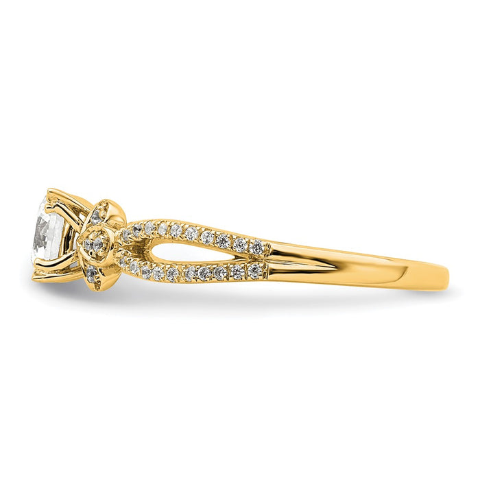 Buy Stylish 14K Gold Split Shank Engagement Ring for 1/2 Carat Stone-3