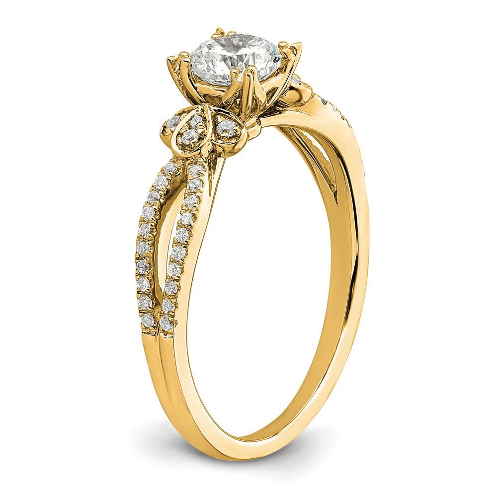 Buy Stylish 14K Gold Split Shank Engagement Ring for 1/2 Carat Stone