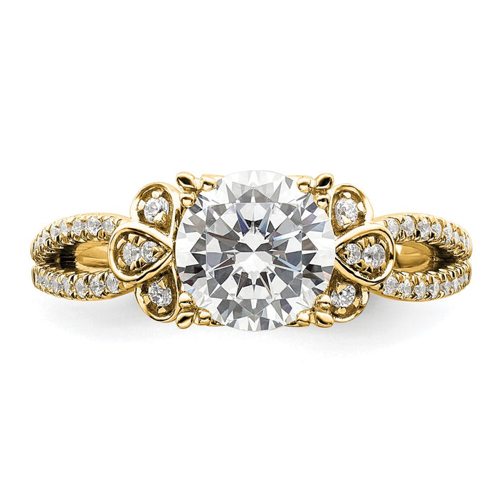 Buy Stylish 14K Gold Split Shank Engagement Ring, 1.5 Carat Center Stone-4