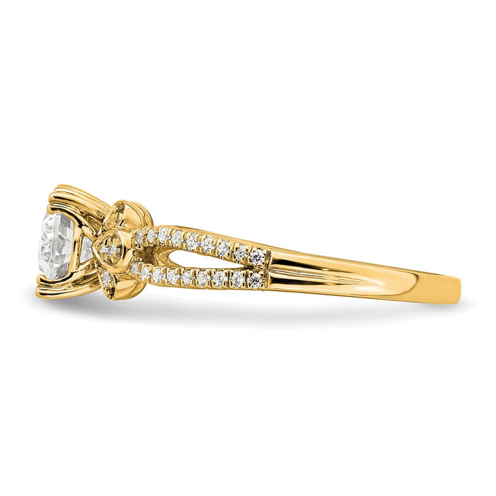 High-Quality 14K Gold Split Shank Engagement Ring for 1 Carat Oval Center-3