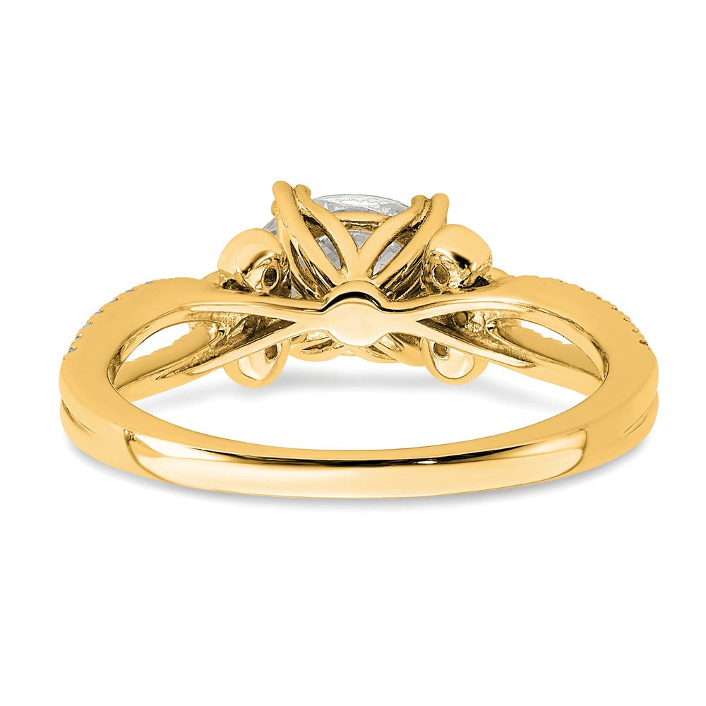 High-Quality 14K Gold Split Shank Engagement Ring for 1 Carat Oval Center