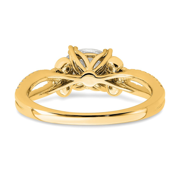 High-Quality 14K Gold Split Shank Engagement Ring for 1 Carat Oval Center-5