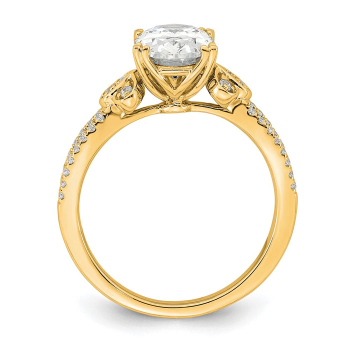 Buy Exclusive 14K Gold Split Shank Engagement Ring for 1.5 Carat Oval Center-2