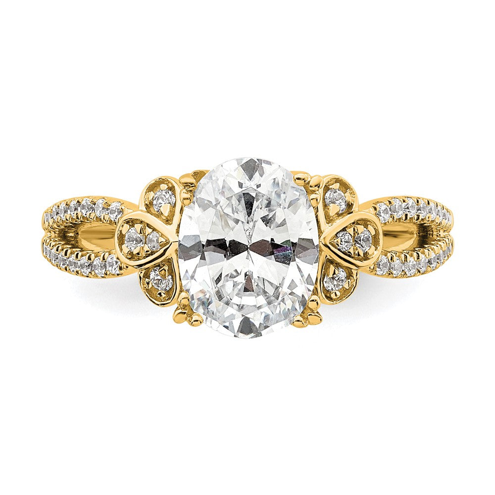 Buy Exclusive 14K Gold Split Shank Engagement Ring for 1.5 Carat Oval Center