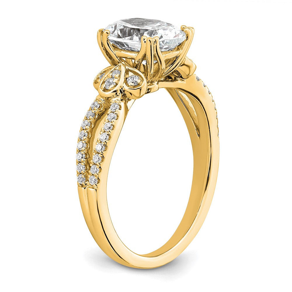Buy Exclusive 14K Gold Split Shank Engagement Ring for 1.5 Carat Oval Center