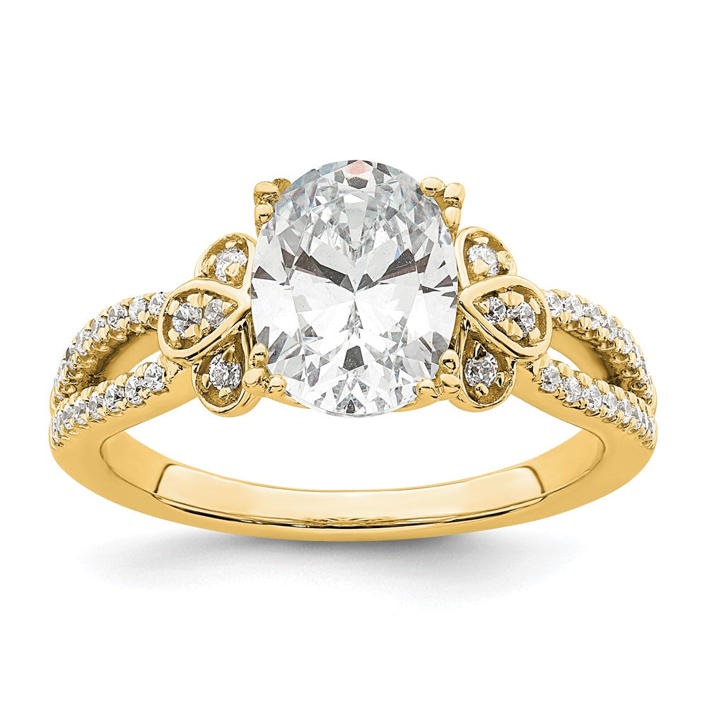 Buy Exclusive 14K Gold Split Shank Engagement Ring for 1.5 Carat Oval Center
