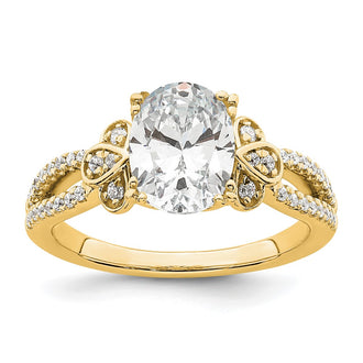 Buy Exclusive 14K Gold Split Shank Engagement Ring for 1.5 Carat Oval Center